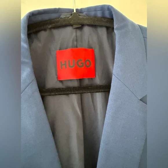 NWT $398 HUGO single-breasted wool-blend blazer sz 42L - Picture 7 of 16